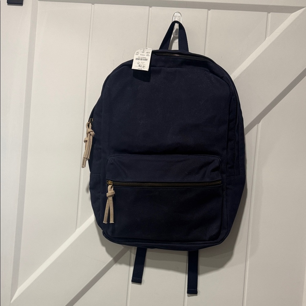 J. Crew Dark Blue and Beige Backpack